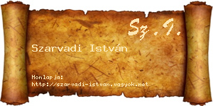 Szarvadi István névjegykártya